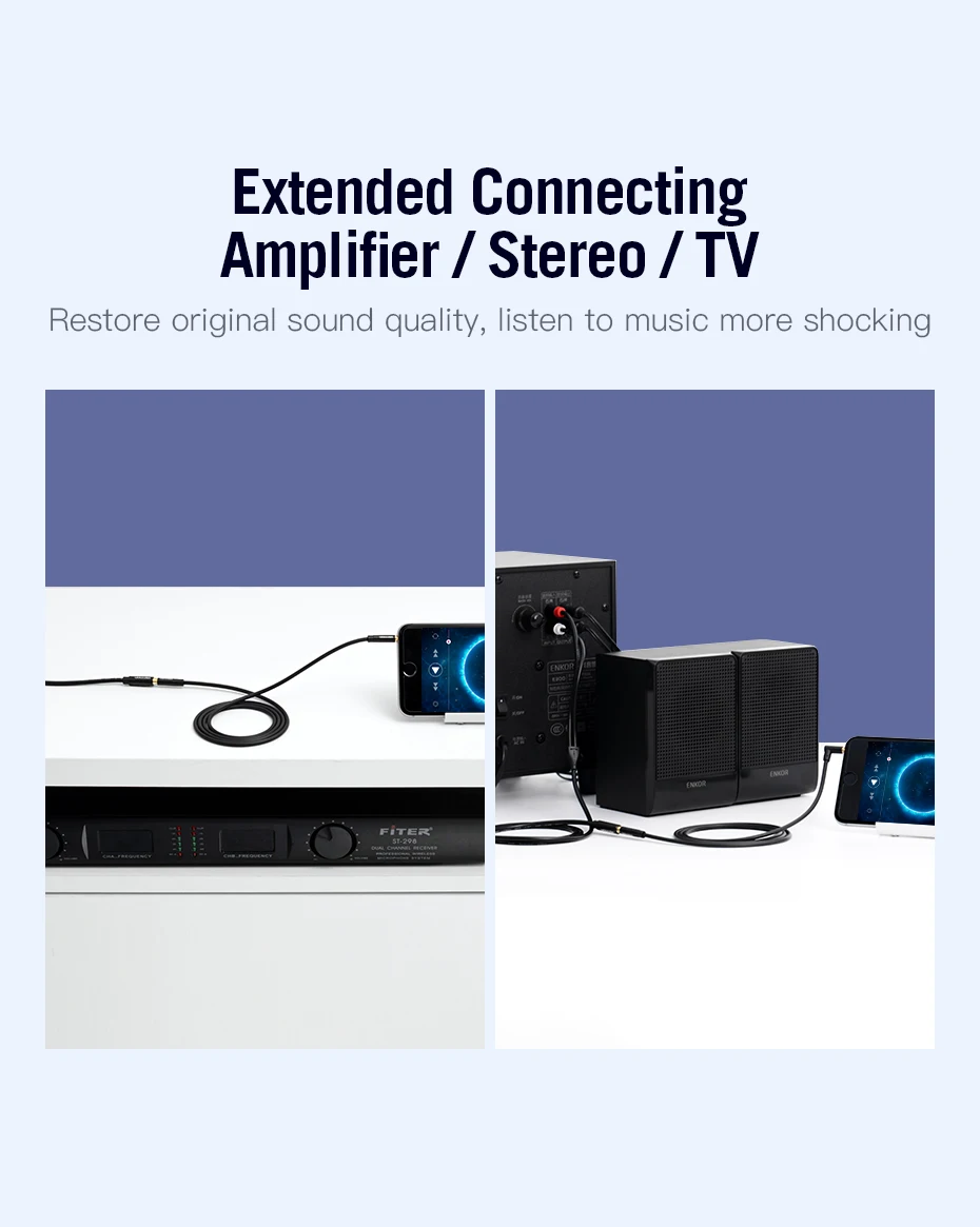 Vention Jack 3,5 mm auf 2 Cinch-Kabel Buchse auf Stecker Audiokabel Aux-Splitter für Verstärker TV Heimkino 3,5 Jack Aux-Kabel RCA – Detail 8