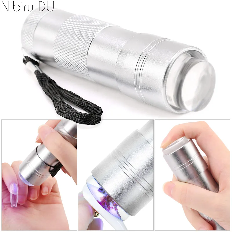 Handheld Nail Art Drying Lamp With Jelly Silicone Stamper Gel Nail Polish Quick Dry Silicone Pressing LED UV Lamp For Manicure