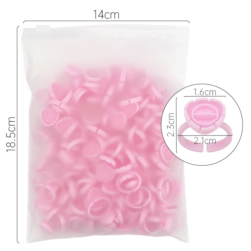 100 stücke Wimpern Kleber Tasse Ringe Halter Lash Erweiterung Liefert Zubehör Einweg Kleber Bögen Wimpern Verlängerung Kleber Tasse Ring – Detail 11
