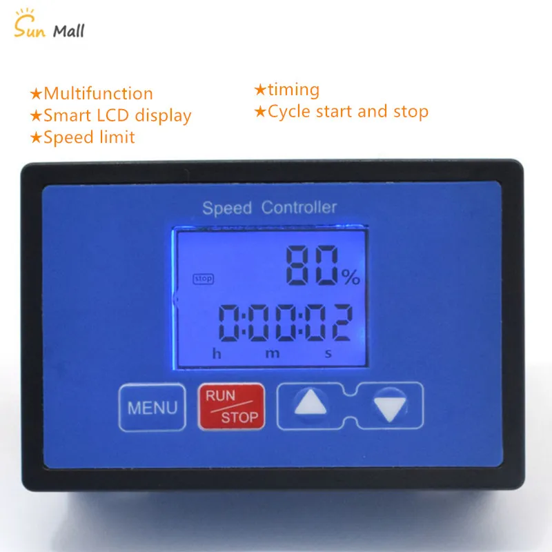 30A PWM DC motor speed controller Smart LCD display meter Digital display tachometer