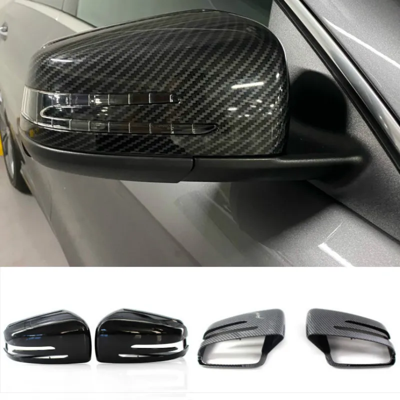 

Rear view Mirror Covers For Mercedes-Benz W204 E W212 W176 W246 CLS C218 GLA X156 ABS Carbon Fiber Gloss Black