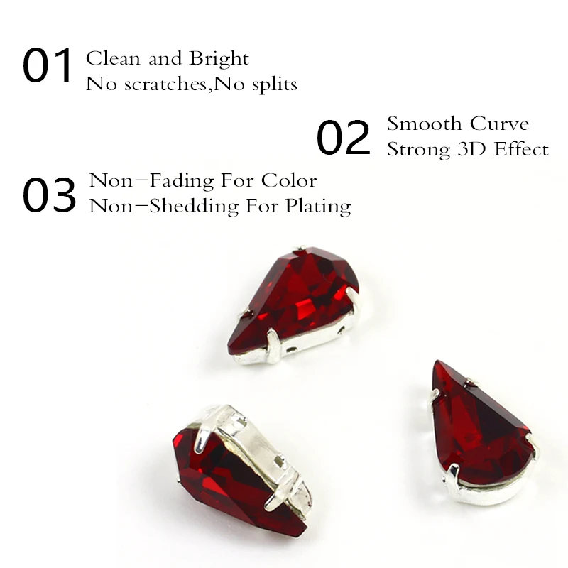 Teardrop Sew on Crystal  Rhinestones With Claw K9 Glass Sewing Rhinestones DIY Craft Strass Glass Stones For Clothes  DIY Crafts