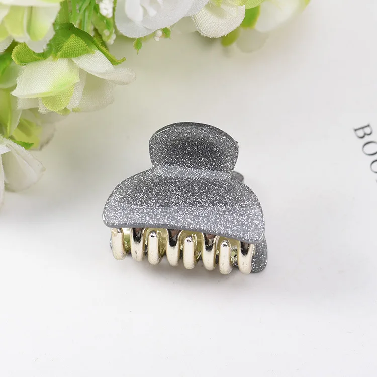 1PCS Fashion Trumpet 4CM  Shining Solid color Hair Claws Acrylic Solid Hair Clips For Girl Hairpins Hair Accessories