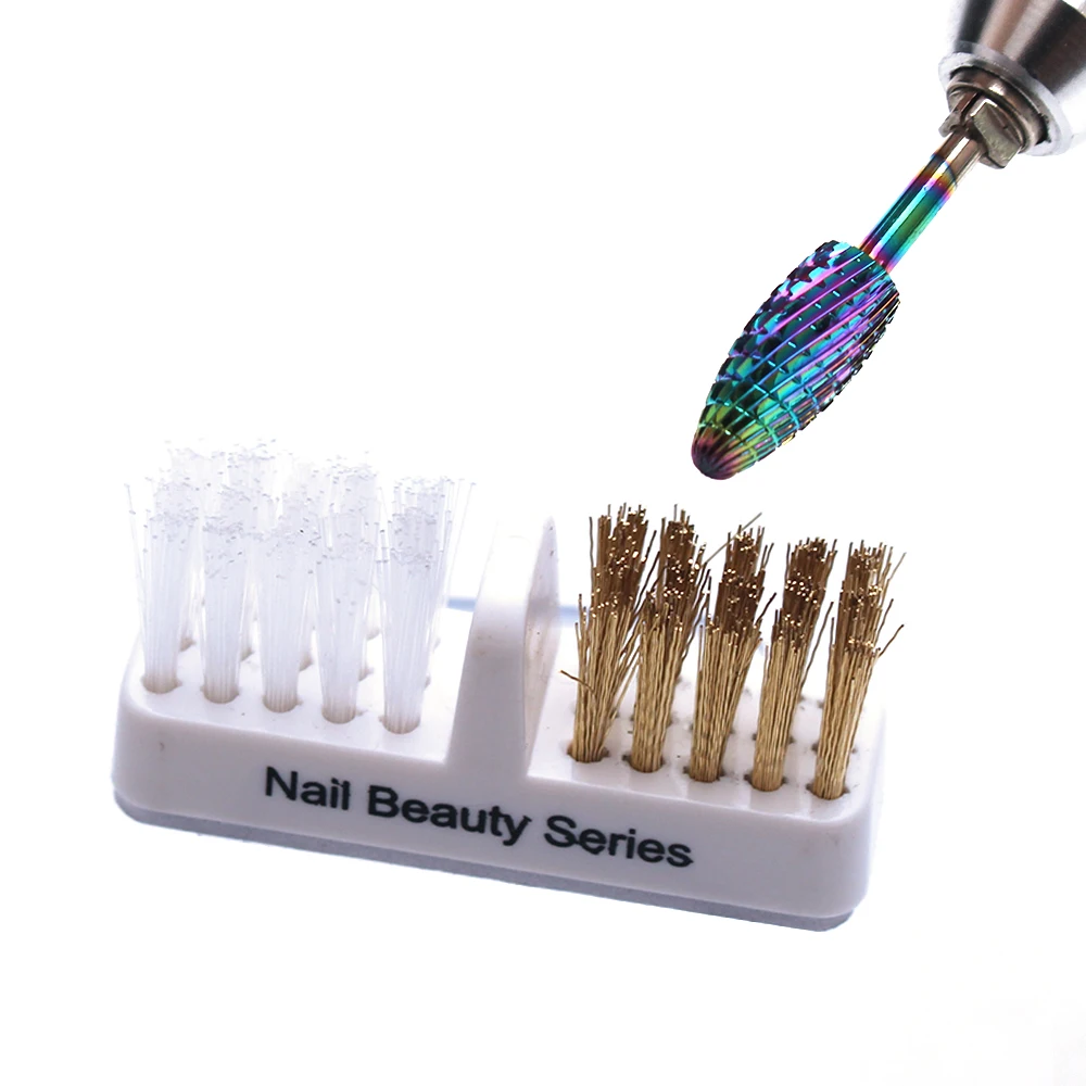 1Pc Nail Drill Manicure Brushes For Nail Accessories Cleaning Brush Cleaner Nail Drill Bit Clean Tool Copper Wire Drill Brush