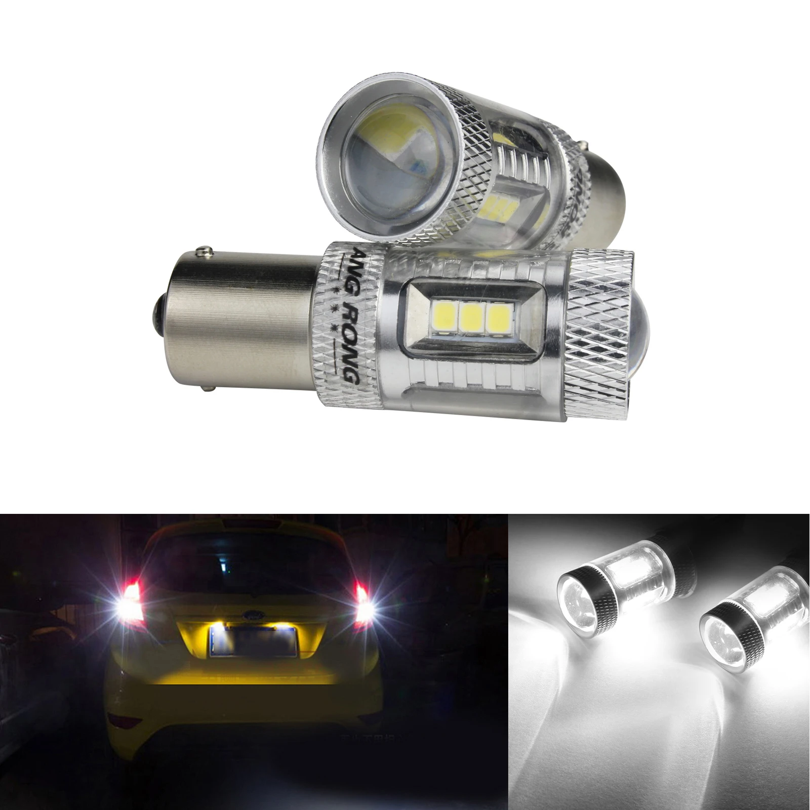 ANGRONG 2x382 1156 BA15s P21W S25 R5W R10W LED Reverse Staart Stop Rem Indicator Gloeilampen
