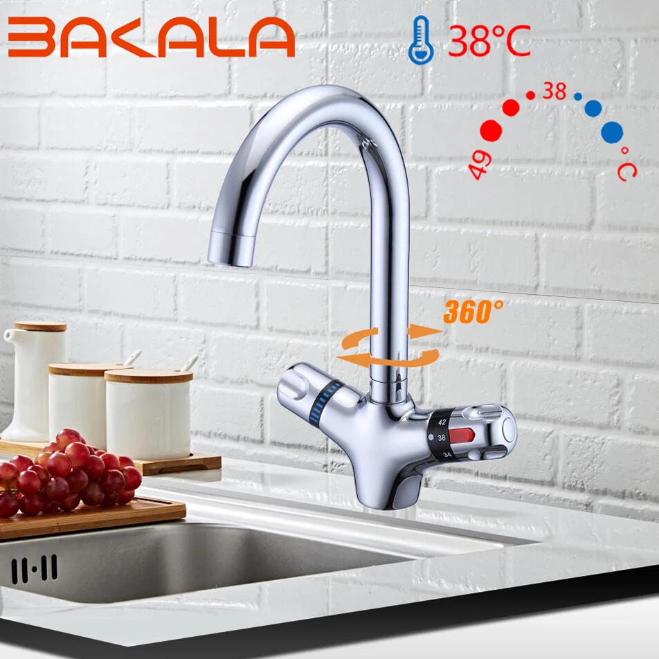 BAKALA Thermostatic Kitchen Faucets mixer taps wash basin sink faucets bathroom basin sink mixer water tap torneira griferia