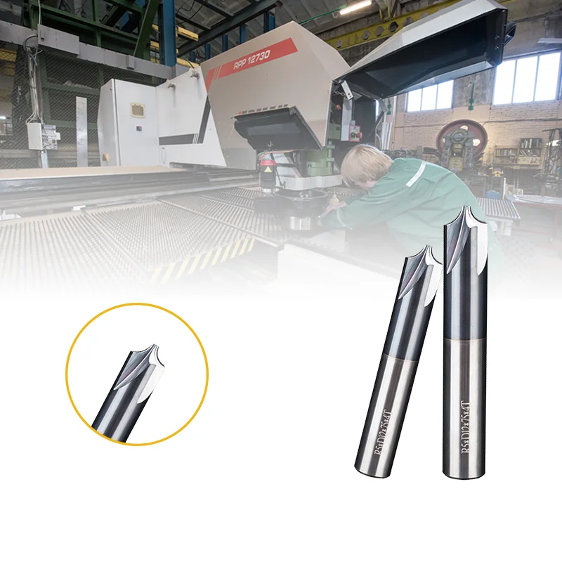 UCHEER 1 pz/set fresa ad angolo R interna in metallo duro integrale 2/4 flauti fresa CNC punta per fresa smussata