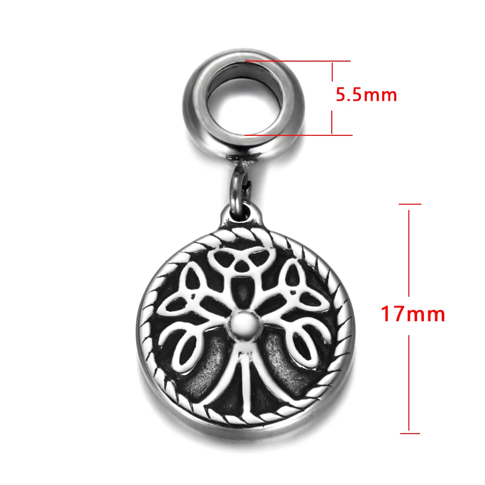 Stainless Steel 5.5mm Hole Animal Dangle Beads Spacer Slide Charms for Pando Chain Bracelets DIY Jewelry Making Accessories