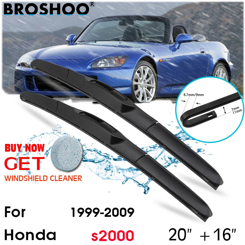 

Car Wiper Blade Front Window Windscreen Windshield Wipers Blades J hook Auto Accessories For Honda s2000 20"+16" 1999-2009