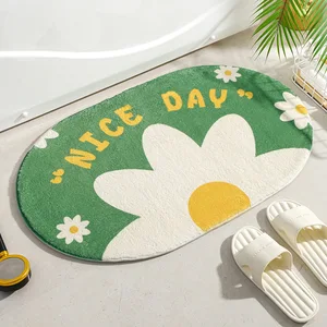 Pequeñas alfombrillas de piso fresco Palabras de flores suaves Alfombras Entrada de la casa Alfombras Domorto de baño Batio de baño Puerta absorbente de la almohadilla del pie sin deslizamiento 8 Mejor alfombra de ventas Floral - №1