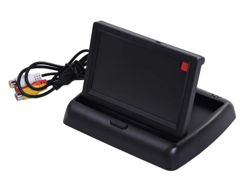 4.3 inch Foldable TFT LCD car Monitor with 7 LED Night Vision CCD   Waterproof license plate rear view Camera