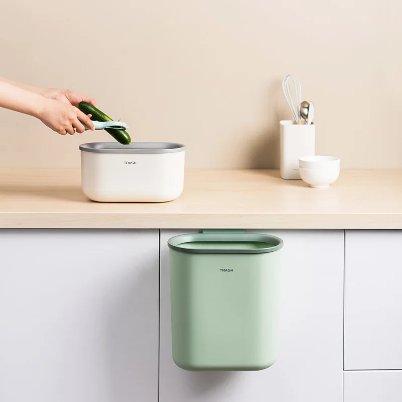 

European-Style Simple Cabinet Trash Can Household Kitchen Desktop Hanging Storage Trash Can Without Lid Toilet Storage Bin