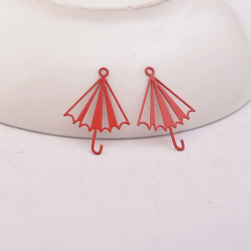 50 Stück AC920 16*22mm OL-Style Regenschirm-Anhänger aus Messing, bunte kleine Regenschirm-Anhänger für DIY-Schmuckherstellung – Detail 4