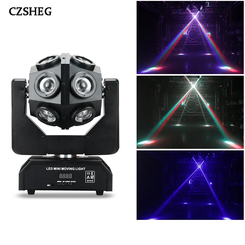 Disco 12*10W RGBW stage lighting moving head LED professional sound control colorful rotating light dj party