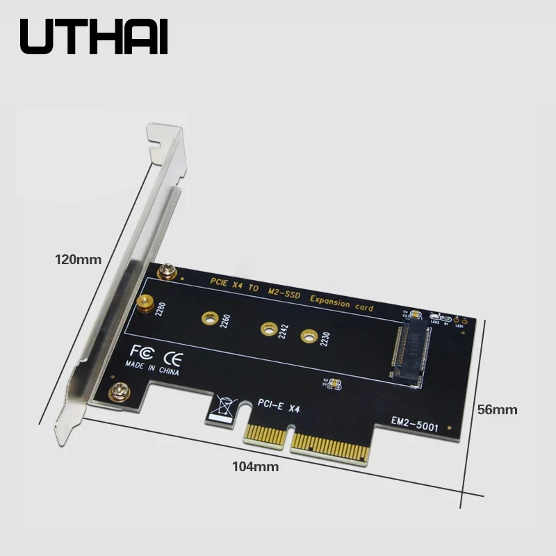 UTHAI M.2 NVMe SSD 어댑터, NGFF to PCIE3.0 X4 M 키 SSD 컨버터, 2230-2280 크기 M2 확장 카드, Msata 3.0 어댑터용