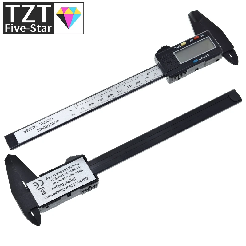 New Arrival 150mm 6 inch LCD Digital Electronic Carbon Fiber Vernier Caliper Gauge Micrometer Measuring Tool