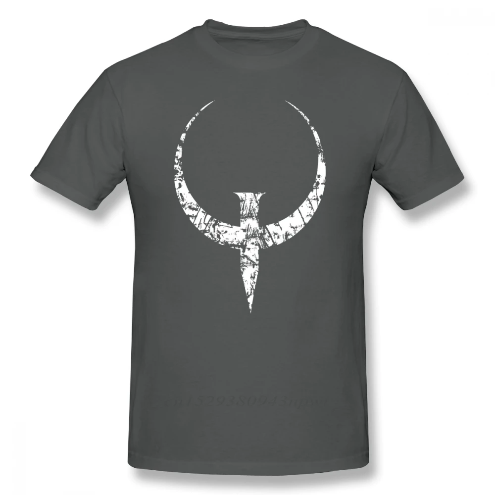 Quake T Shirt Quake White T-Shirt Graphic 100% Cotton Tee Shirt Men Short Sleeve Classic Cute Tshirt