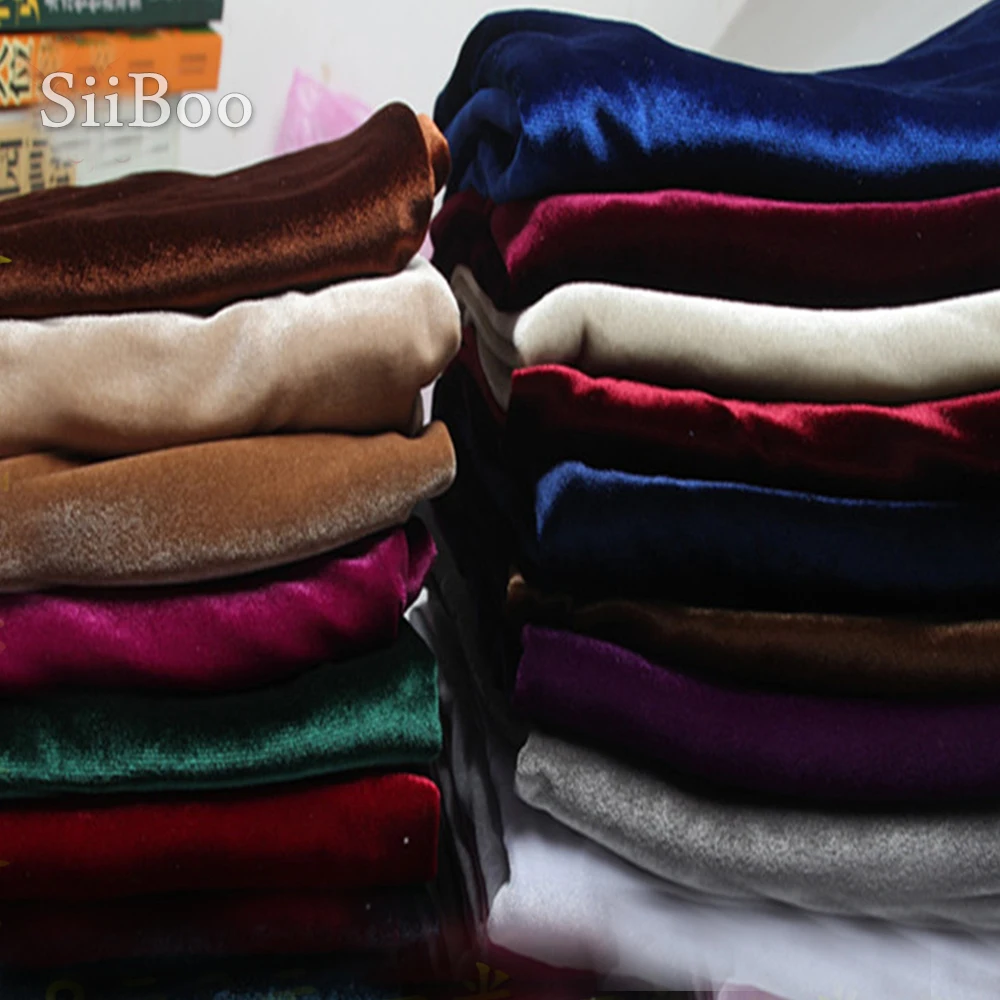 Korean style multi color solid Velour Fabric Velvet Stretch Cloth yarn apparel for winter autumn dress tissu stoffen SP5626