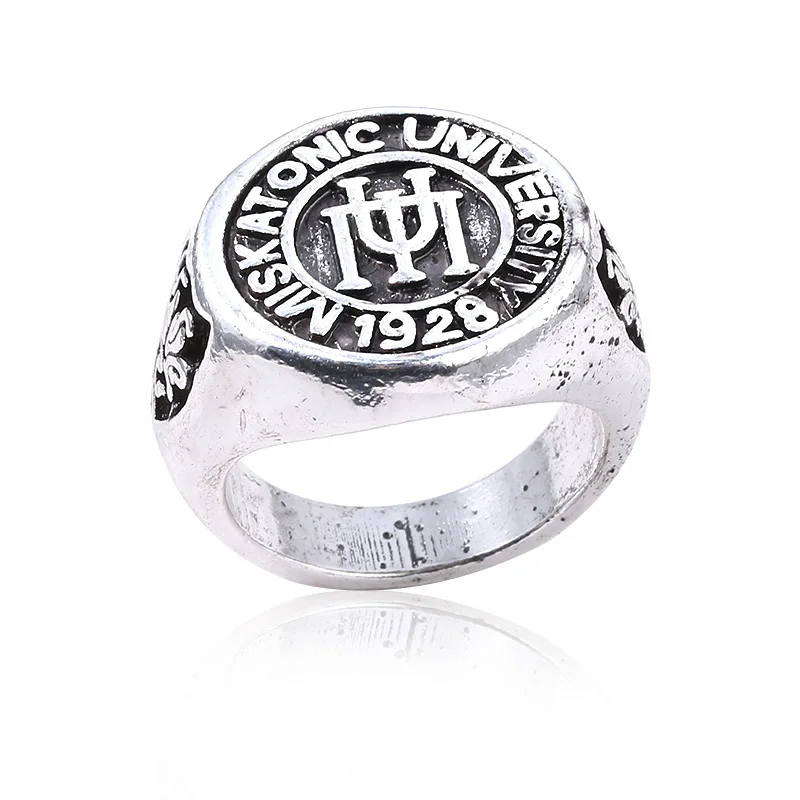 Fashion Vintage Cthulhu Ring Retro H.P. Lovecraft Miskatonic University Class Rings for Men Women Cosplay Jewelry Gift