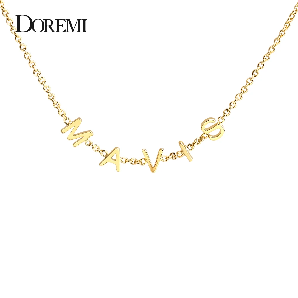 DOREMI Fashion Personalized Custom Name Choker Necklace Dainty Gifts  6mm Littel Letter Initial Neckalce for Women Bijoux Femme