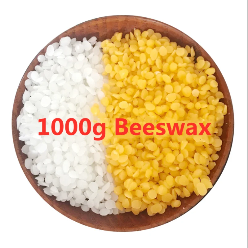 1000g Pure Natural Beeswax Wax Candles Making Supplies 100% No Added Soy Wax Lipstick DIY Material yellow and white beeswax