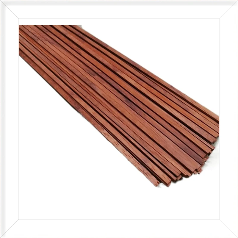 Custom Africa Bubinga Wood Strips 10 Pieces, 1mm to 2mm Thick, 3mm to 7mm Wide, for Cabinetry Musical Instruments Guitars Pianos