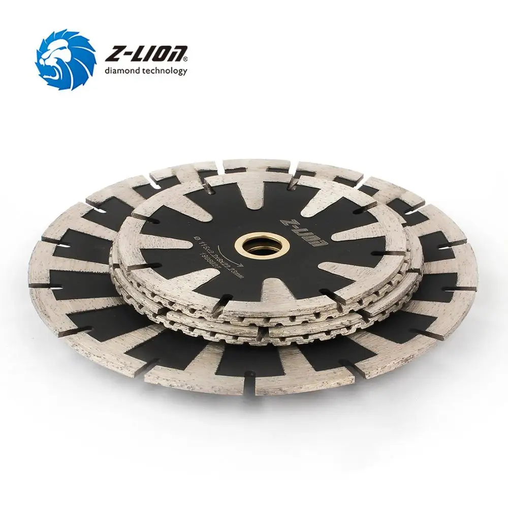 Z-LION 1PC 115/125/180mm Diamond Concave Saw Blade Protection Teeth Concrete Granite Marble Stone Cutting Disc For Angle Grinder