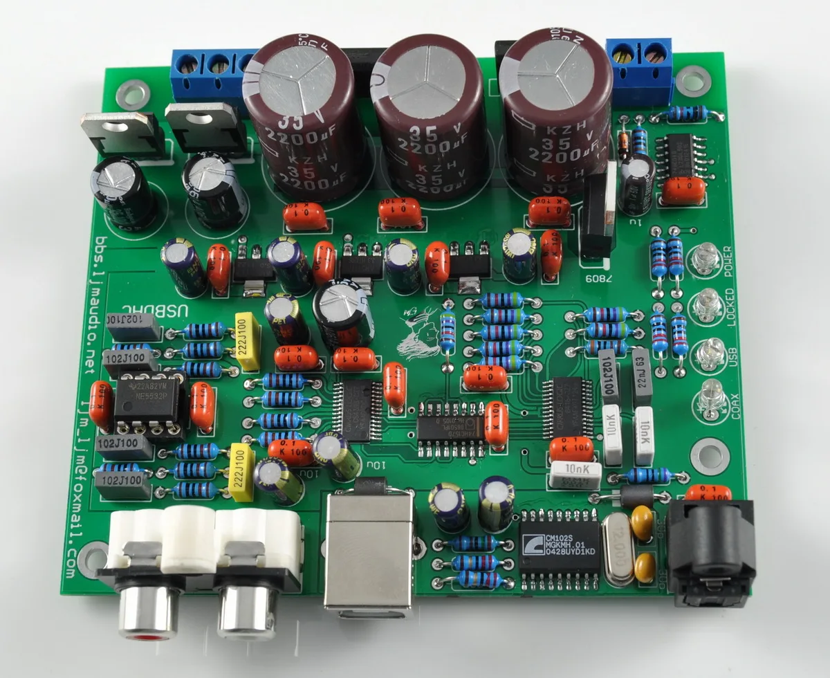 CS4398 DAC Board with USB Optical Fiber 24/192K Decoder Board AC15V 32K-192K/24BIT