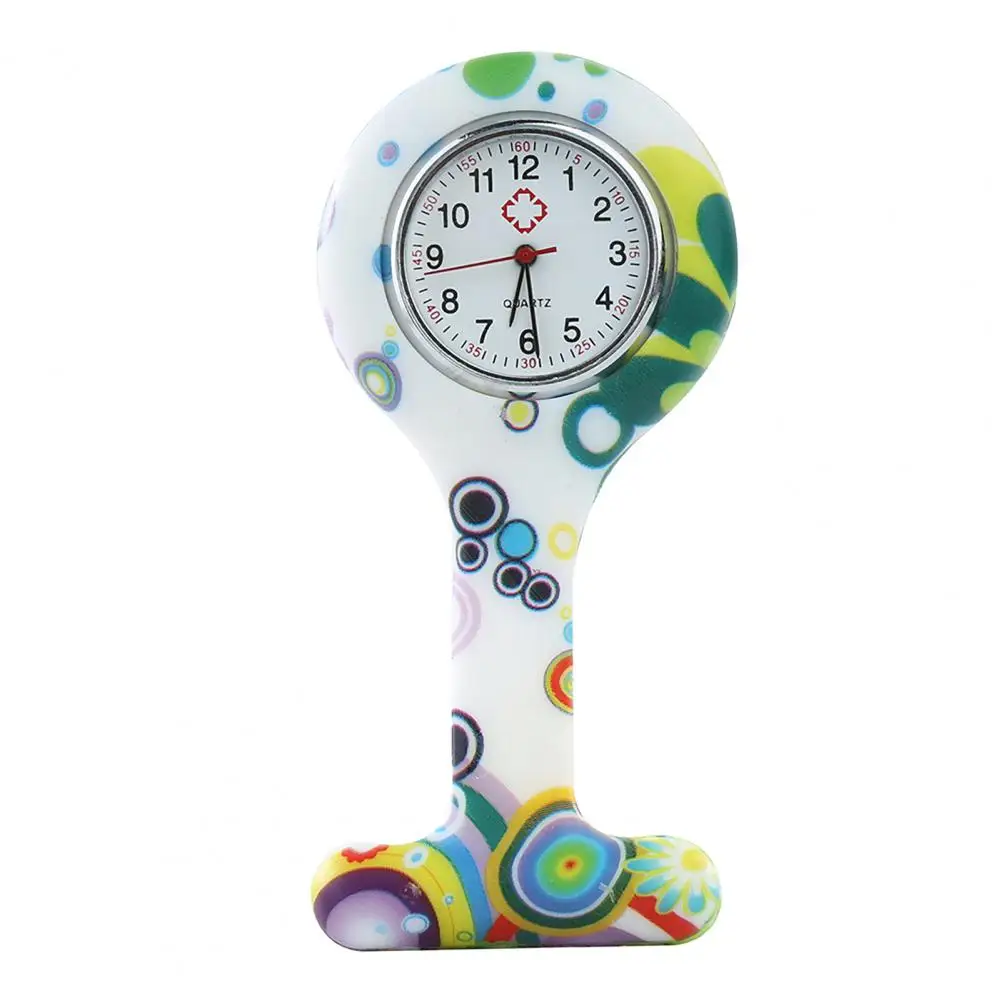 Orologio da infermiera in Silicone Casual modello multicolore numeri Arabi quadrante rotondo donna infermiere spilla tunica orologi da tasca orologi da tasca