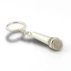 Microphone Singer Rapper Music Lover Rock N BFF Best Friend Bag Charm Keychain Music Jewelry Gift