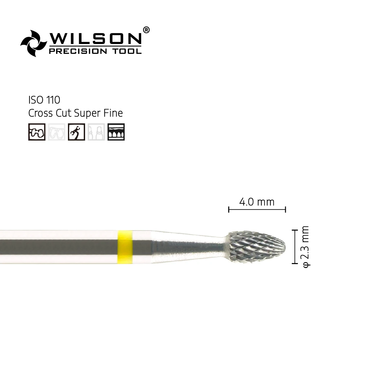 WILSON PRECISION TOOL 5000118-ISO 277 110 023 Tungsten Carbide Bur For Trimming Metal