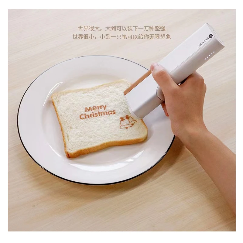 Mini Handheld Food Printer Edible Ink Portable Inkjet Pen Print Custom DIY Bread Coffee Fruit Cookies Latter Printing