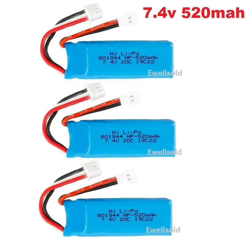 wltoys F959 F22 XK A180 A600 A700 A800 A430 R/C airplanes 7.4V 520mah Lipo battery 2S 7.4V 520mah Lipo battery 801844/USB