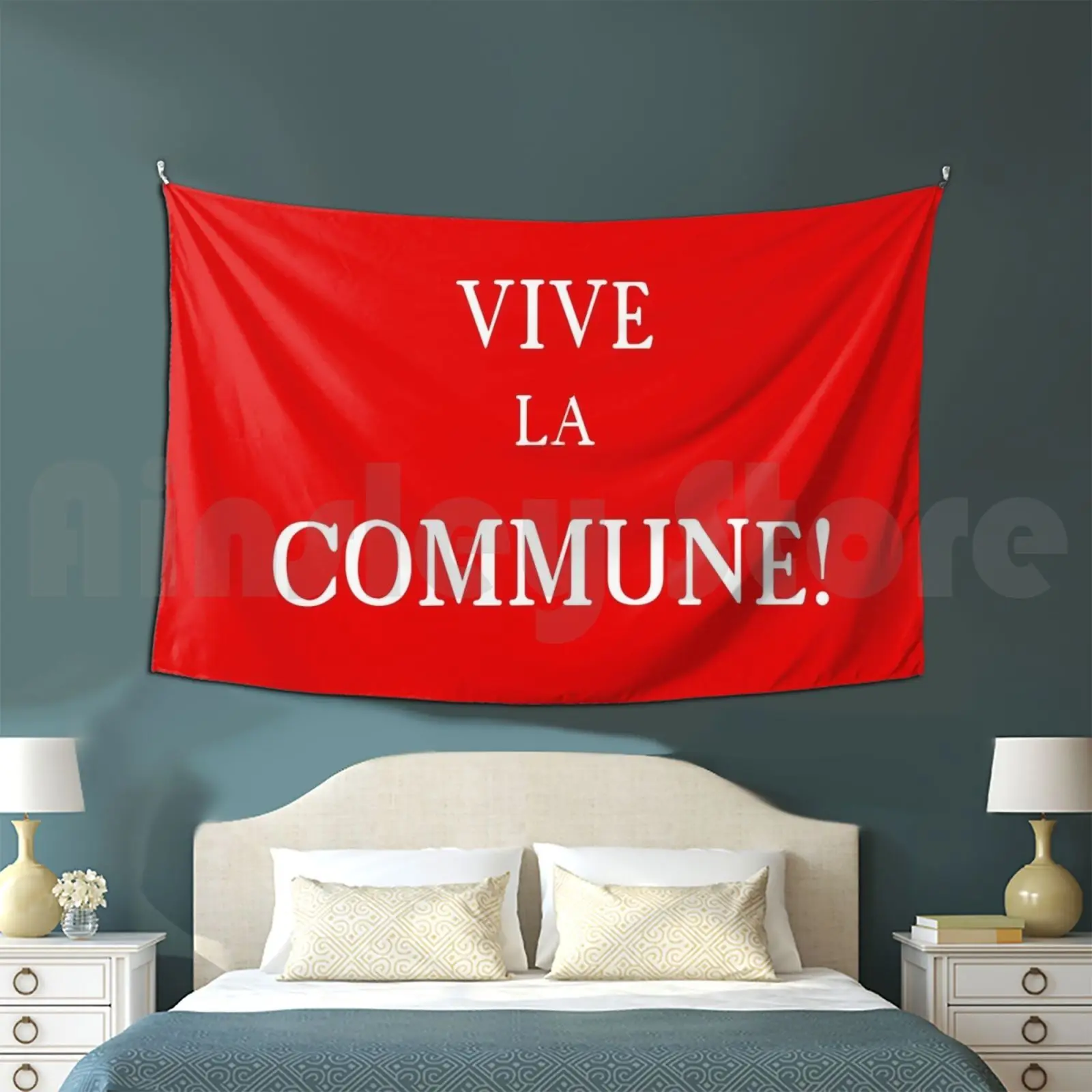 Flag Of The Paris Commune Customized Tapestry Socialism Paris 1871 Proudhon Anarchist Marxism