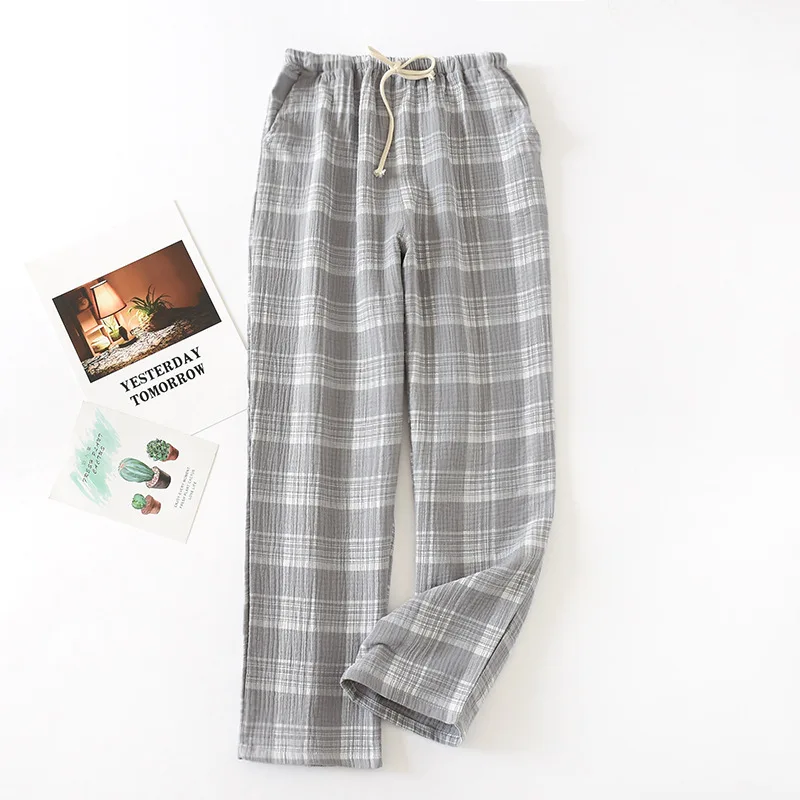 Fdfklak Neue Plaid Baumwolle Damen Pyjama Hosen Pyjama Hose Frauen Schlaf Böden Lounge Tragen Schlaf Hosen Frühling Sommer Q1311