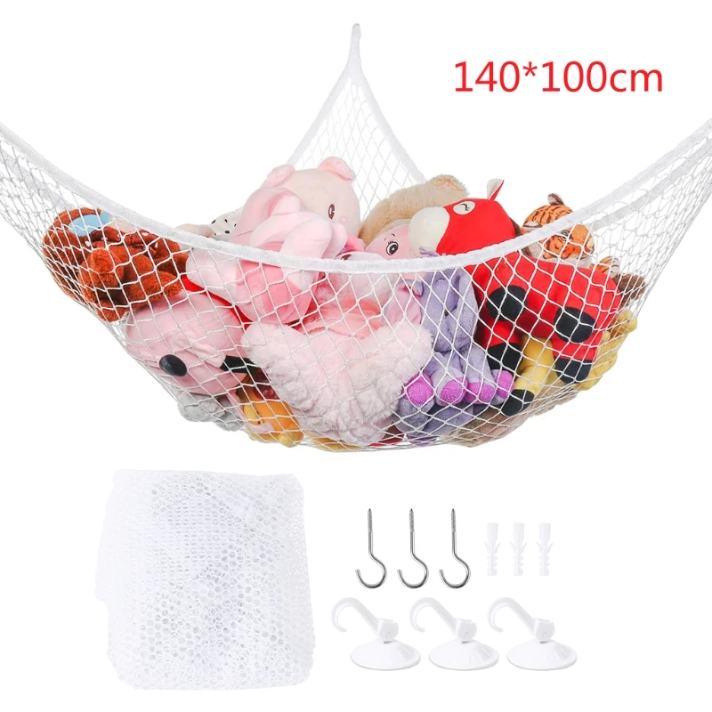 Mesh Net Toy Hammock Corner Stuffed Animals Kids Baby Hanging Storage Organizer