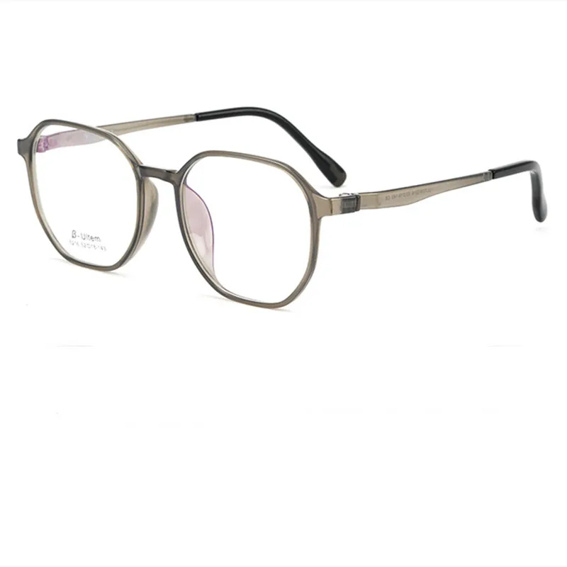 

New Polygonal Plastic Steel Spectacle Frame Men's Retro Fashionable Eyeglasses Women's Lightweight Comfortable Myopia Eyewears