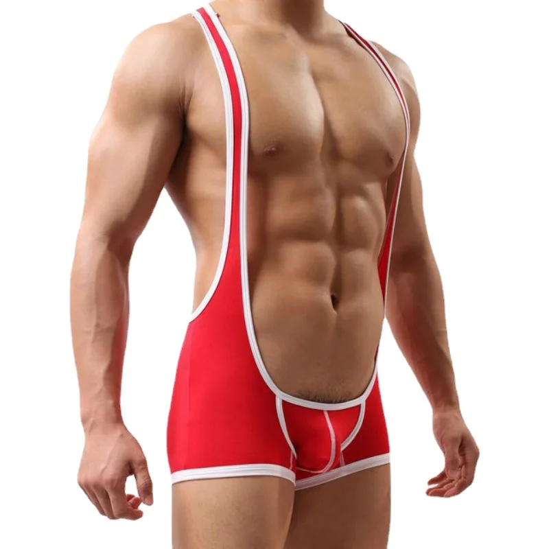 Mens Undershirts Modal Underwear Sexy Jumpsuit Leotard Bodysuit Wrestling Singlet Bugle Pouch Bodybuilding Sportswear Sleepwear