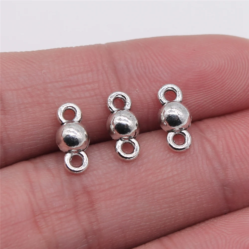 

Wholesale 400pcs/bag Ball Connector Charms Wholesale DIY Jewelry Making Jewelry Finding Antique Silver Color 5x11mm