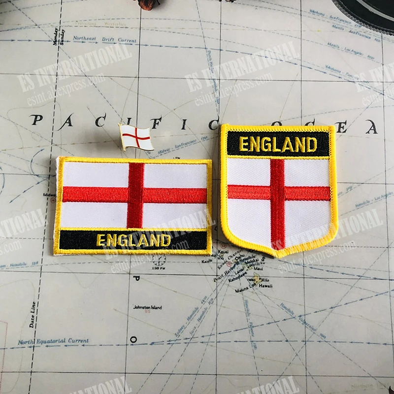 ENGLAND Naszywki z flagą narodową Naszywka z tarczą i kwadratową szpilką Jeden zestaw na opaską na plecak Dekoracja