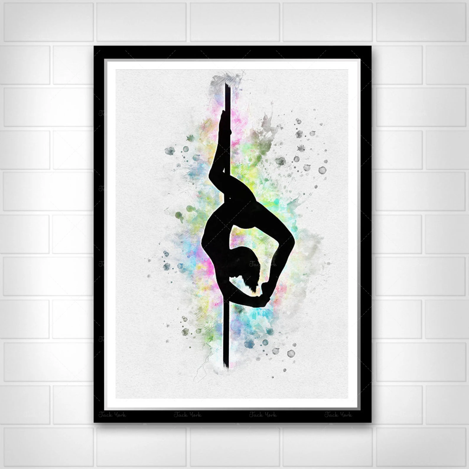 Pole dance Set of posters Wall art Watercolor prints Room decor Beauty and grace of dance Valentines gift
