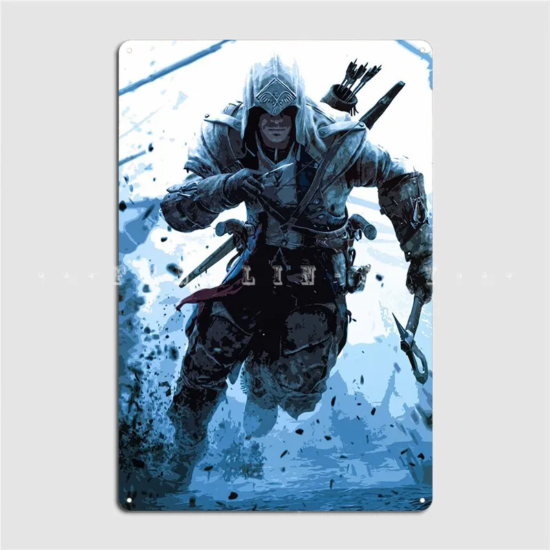 Assasins Creed Metal Sign Garage Decoration pub Garage Custom Cinema Garage Tin sign Poster