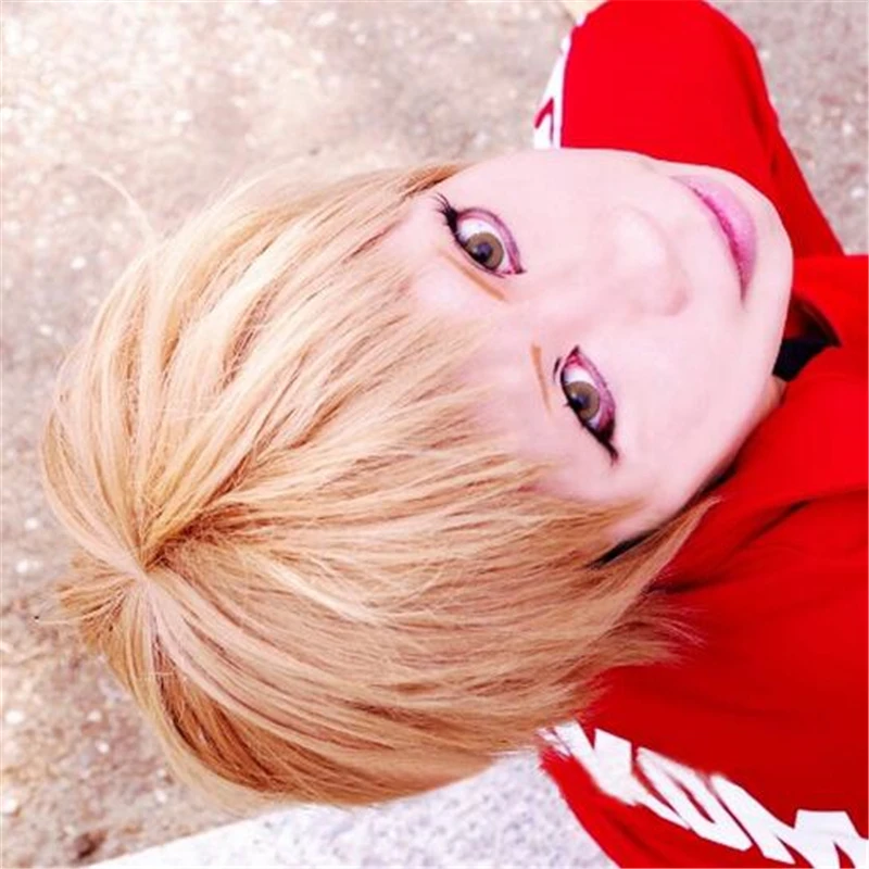 Haikyu!! Volleyball Morisuke Yaku Cosplay Wig Anime K Second Season Totsuka Tatara Short Linen Blonde Heat Resistant Hair