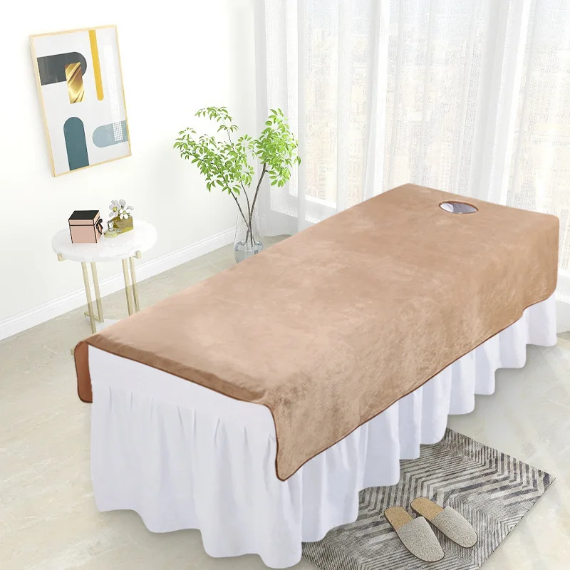 Velvet Beauty Salon Spa Bed Sheets, Massage Bed Cover, Bedspread, Solid Sabanas Para Cama With/No Hole, 2 Sizes