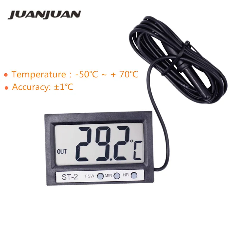 Indoor Convenient Temperature sensor probe in Out LCD Dual-Way Digital Thermometer & Clock thin shell portable temp tester 20%Of