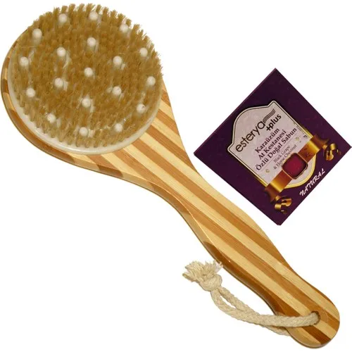 Natural Healty Natural Bamboo Horsehair Bath Massage Brush and Esterya Plus Karaüzüm Essence Soap