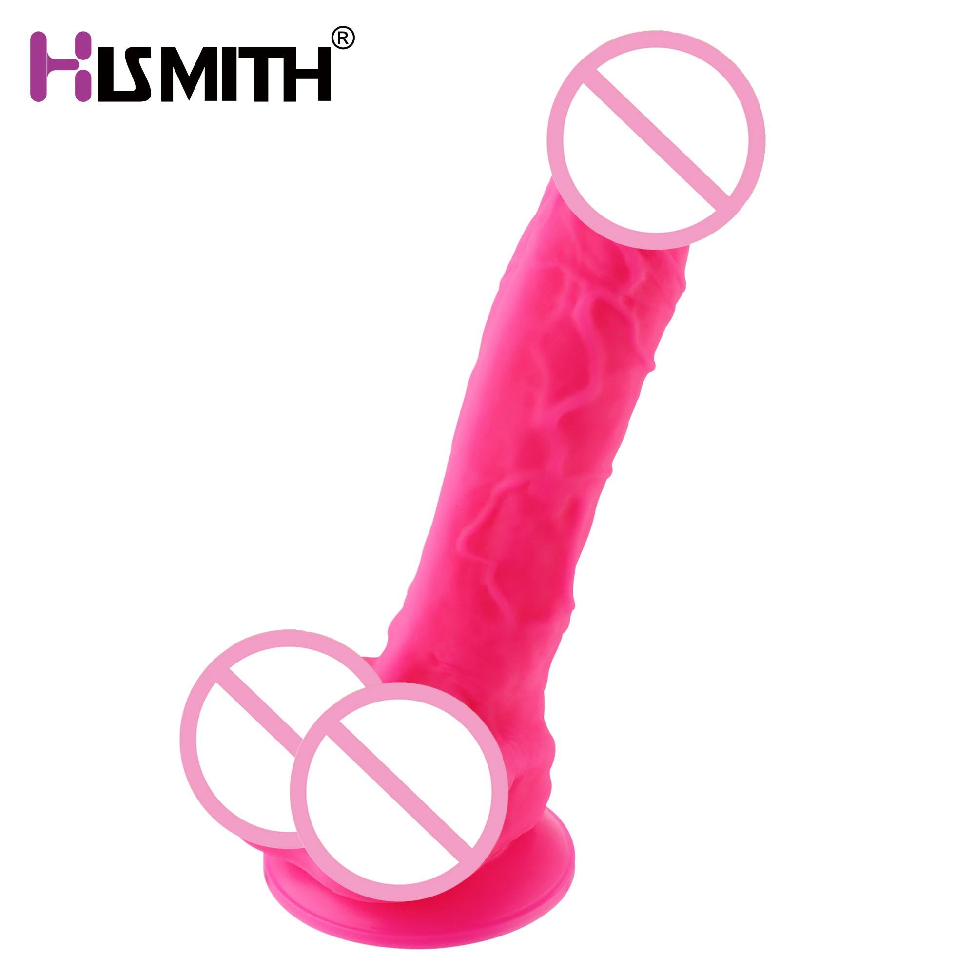 

Hismith 9.1" Silicone Dildo 6.3" Insertable 1.8" Diameter New KlicLok System sex machine Accessories Rose Red Suction Base Dildo