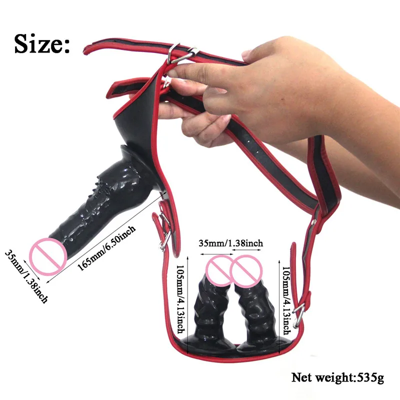 

Strap on Dildo Triple Dong Elastic Harness Belt Panties Silicone Realistic Penis Dildos Lesbian Strapon Toys Sex Toys for Women