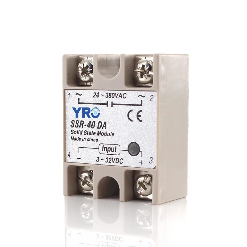 SSR-10DA SSR-25DA SSR-40DA 10A 25A 40A Solid State Relay Module 3-32V Input DC 24-380V AC Output High Quality