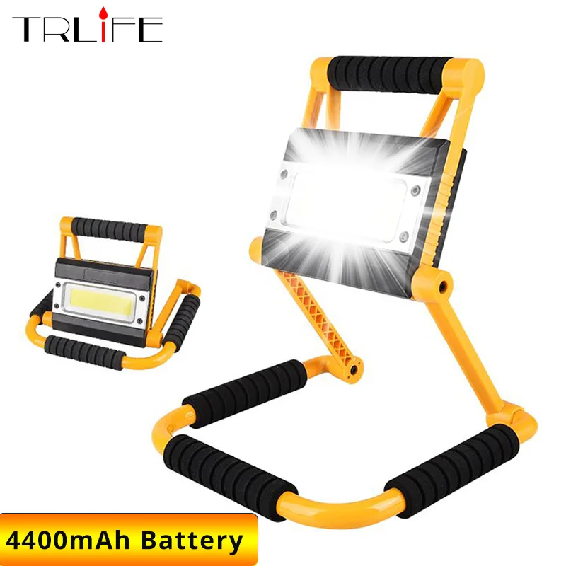 

Powerful Outdoor Camping LampLed Folding Work Light USB Rechargeable 4400mAh Battery Portable COB LED Searchlight as Power Bank